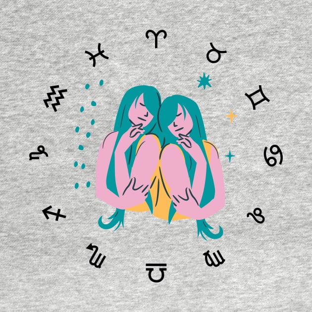 Gemini Zodiac Sign by Natalie C. Designs 